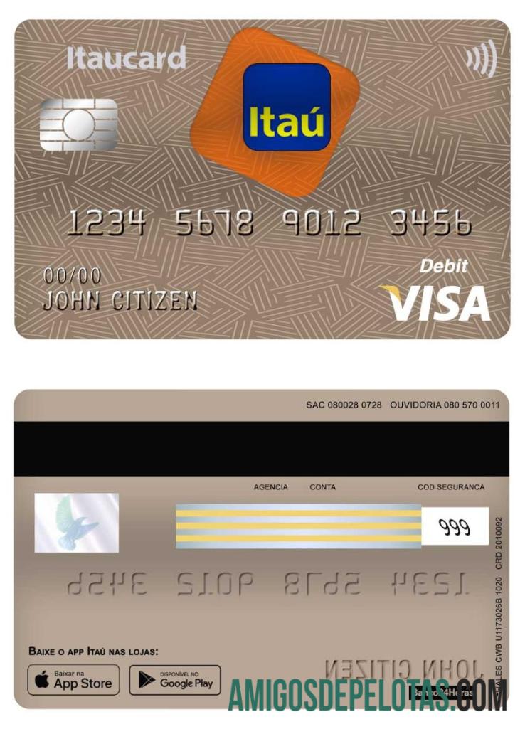 Brazil Itaú Bank Visa Card Debit baixar para verificação